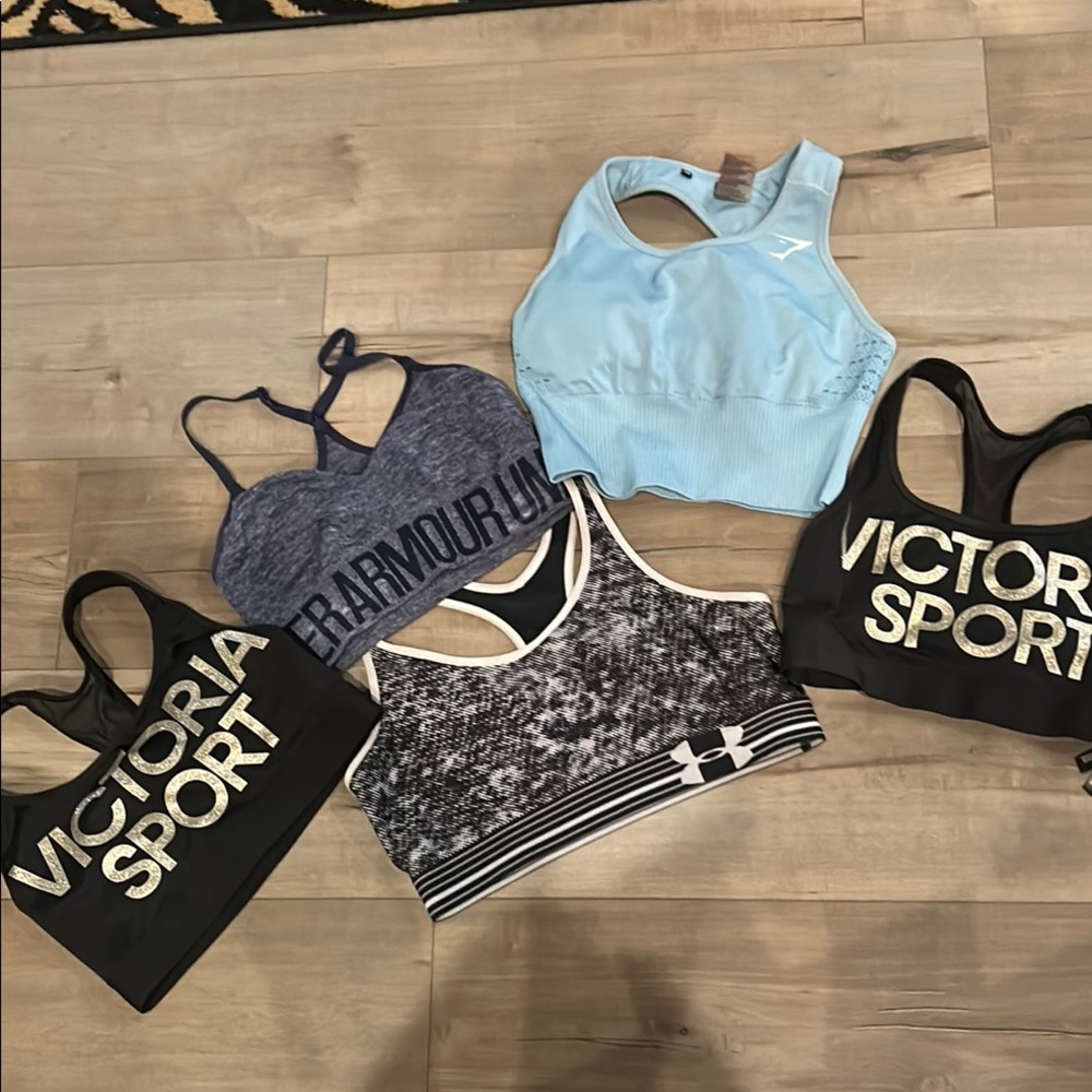 Victoria Sport Bra and Gymshark and Under Armour Sports Bras